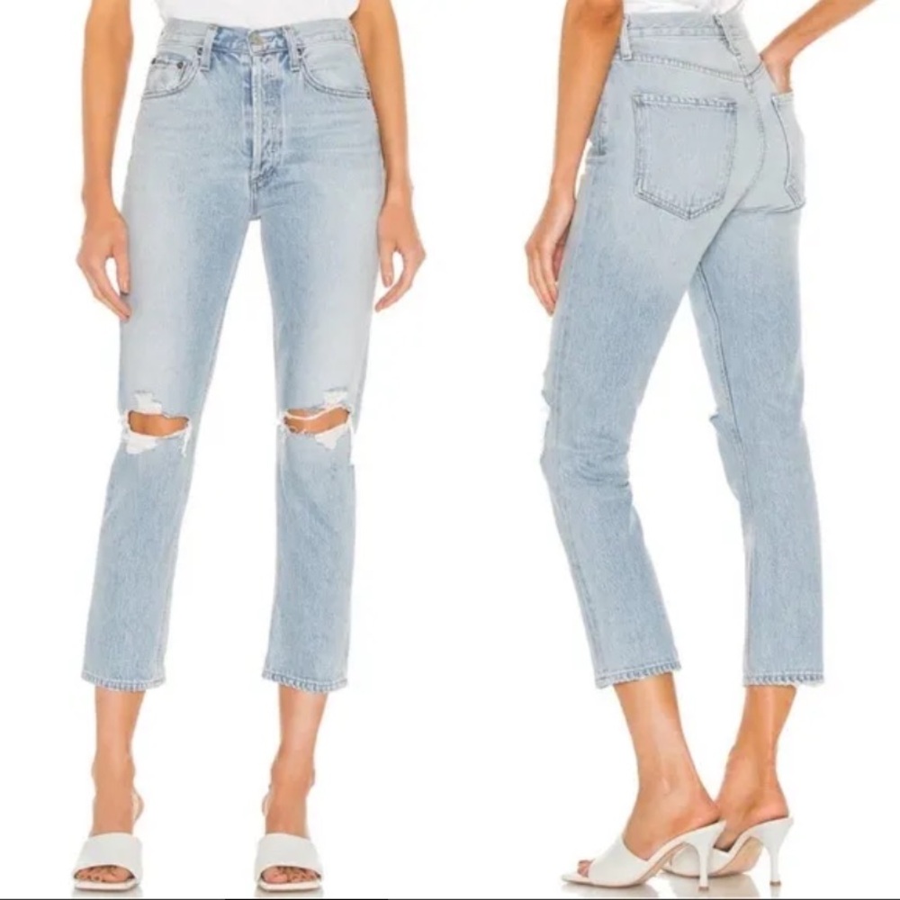 AGOLDE Riley High Rise Straight Crop Jeans